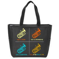 Vintage Euphonium Player Brass Orchestra Zip Tote Bag