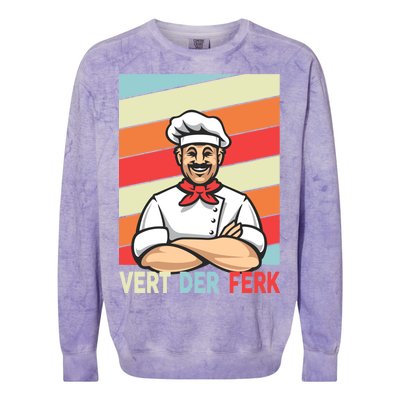 Vert Der Ferk Retro Poster Chef Colorblast Crewneck Sweatshirt