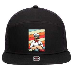 Vert Der Ferk Retro Poster Chef 7 Panel Mesh Trucker Snapback Hat