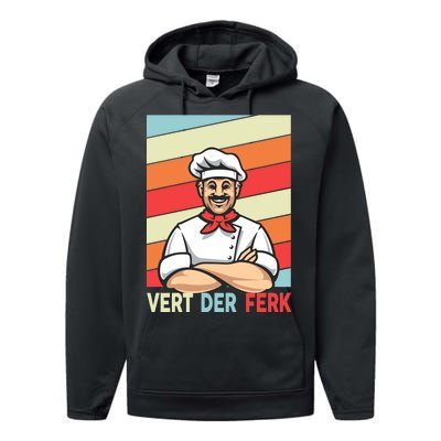 Vert Der Ferk Retro Poster Chef Performance Fleece Hoodie