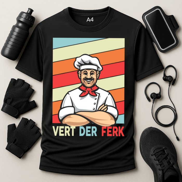 Vert Der Ferk Retro Poster Chef Performance Shirt