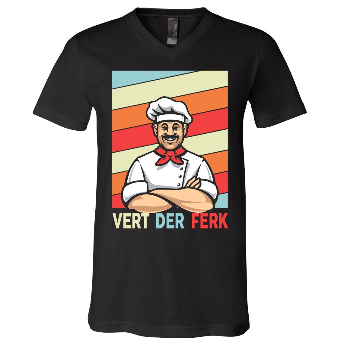 Vert Der Ferk Retro Poster Chef V-Neck T-Shirt