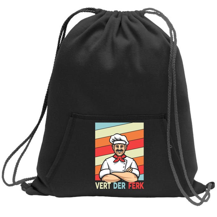 Vert Der Ferk Retro Poster Chef Sweatshirt Cinch Pack Bag