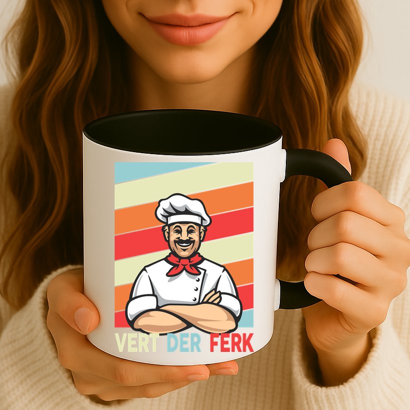 Vert Der Ferk Retro Poster Chef Mug