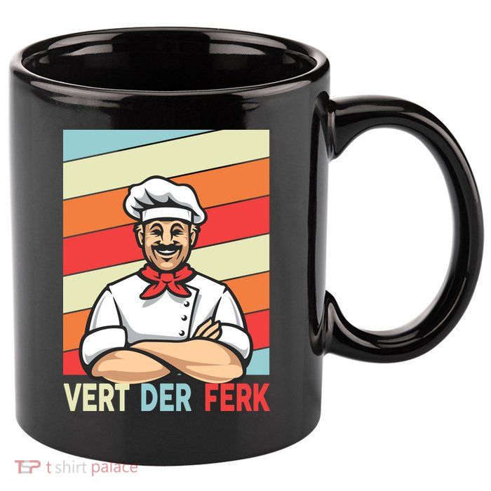 Vert Der Ferk Retro Poster Chef 11oz C Handle Ceramic Mug