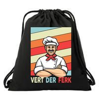 Vert Der Ferk Retro Poster Chef Drawstring Bag