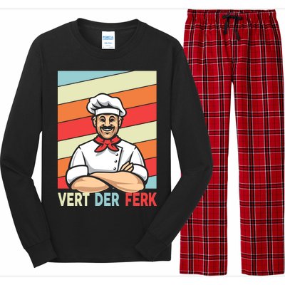 Vert Der Ferk Retro Poster Chef Long Sleeve Pajama Set