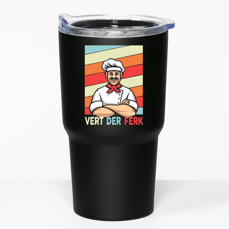 Vert Der Ferk Retro Poster Chef Tumbler