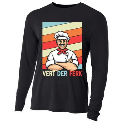 Vert Der Ferk Retro Poster Chef Cooling Performance Long Sleeve Crew