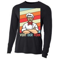 Vert Der Ferk Retro Poster Chef Cooling Performance Long Sleeve Crew