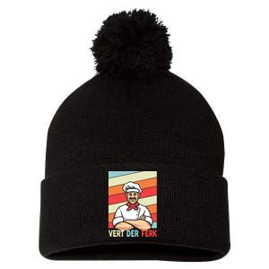 Vert Der Ferk Retro Poster Chef Pom Pom 12in Knit Beanie