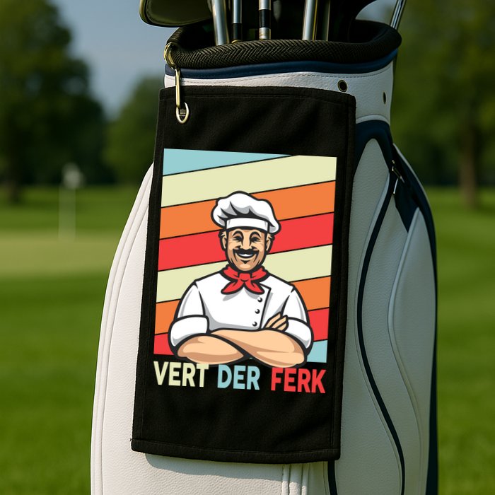 Vert Der Ferk Retro Poster Chef Golf Towel