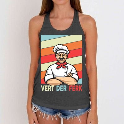 Vert Der Ferk Retro Poster Chef Women's Knotted Racerback Tank