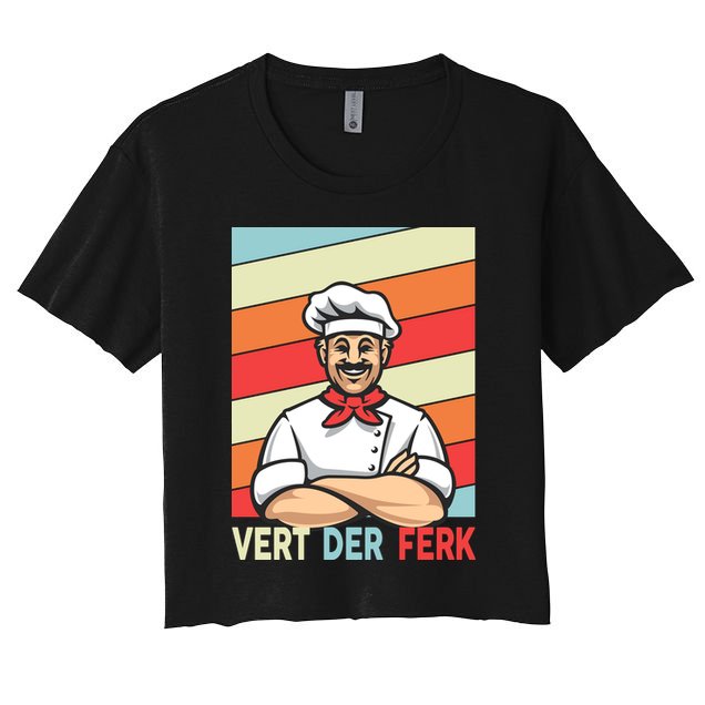 Vert Der Ferk Retro Poster Chef Crop Top