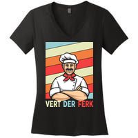 Vert Der Ferk Retro Poster Chef Women's V-Neck T-Shirt