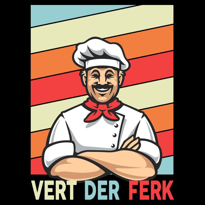 Vert Der Ferk Retro Poster Chef Women's V-Neck T-Shirt