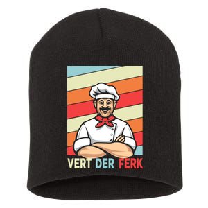 Vert Der Ferk Retro Poster Chef Short Acrylic Beanie