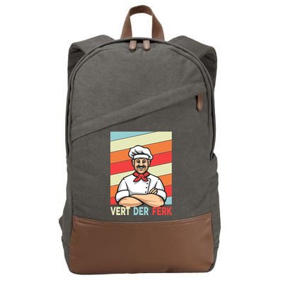 Vert Der Ferk Retro Poster Chef Cotton Canvas Backpack