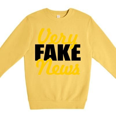 Very Fake News Black & Gold Script Premium Crewneck Sweatshirt