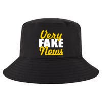 Very Fake News Black & Gold Script Cool Comfort Performance Bucket Hat