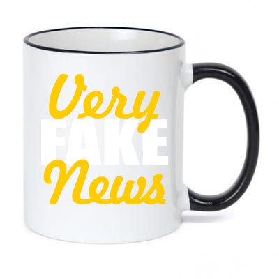 Very Fake News Black & Gold Script 11oz Black Color Changing Mug