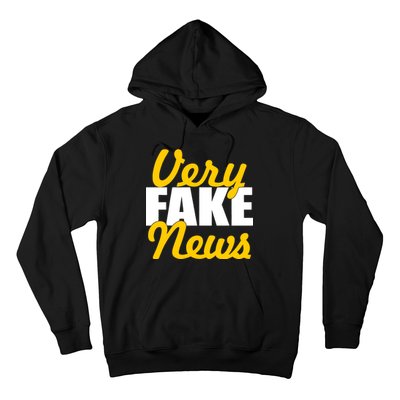 Very Fake News Black & Gold Script Hoodie