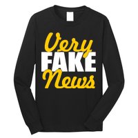 Very Fake News Black & Gold Script Long Sleeve Shirt