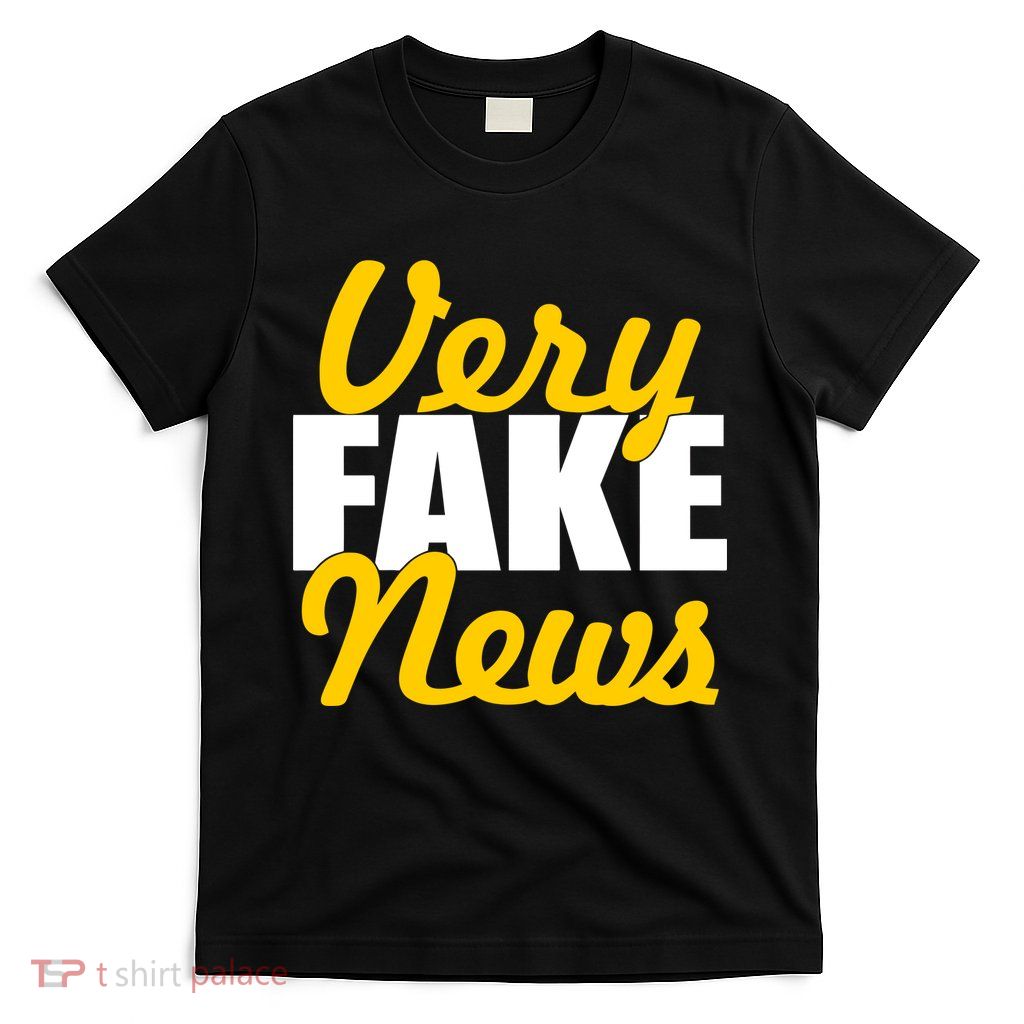 Very Fake News Black & Gold Script T-Shirt
