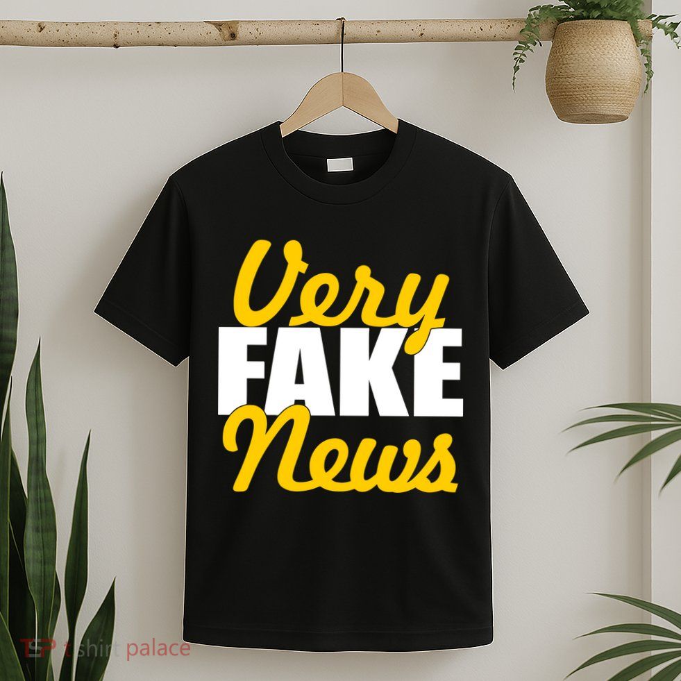 Very Fake News Black & Gold Script T-Shirt