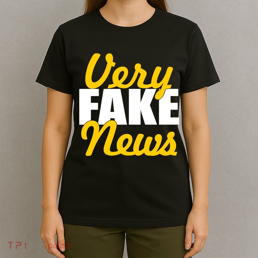 Very Fake News Black & Gold Script T-Shirt