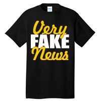 Very Fake News Black & Gold Script Tall T-Shirt