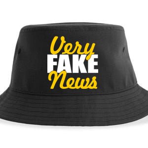 Very Fake News Black & Gold Script Sustainable Bucket Hat