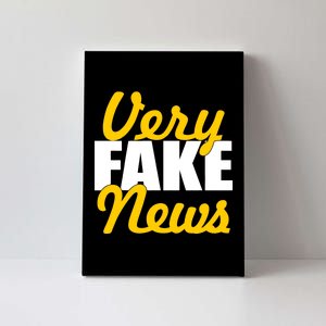 Very Fake News Black & Gold Script Canvas