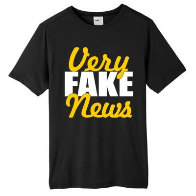 Very Fake News Black & Gold Script Tall Fusion ChromaSoft Performance T-Shirt