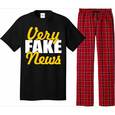 Very Fake News Black & Gold Script Pajama Set