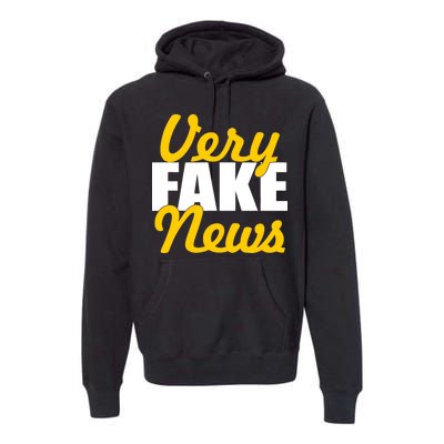 Very Fake News Black & Gold Script Premium Hoodie