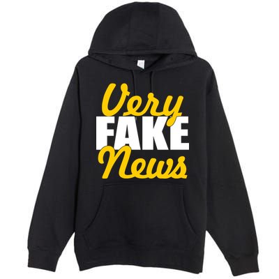 Very Fake News Black & Gold Script Premium Pullover Hoodie