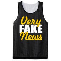 Very Fake News Black & Gold Script Mesh Reversible Basketball Jersey Tank