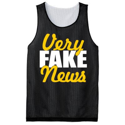 Very Fake News Black & Gold Script Mesh Reversible Basketball Jersey Tank