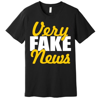 Very Fake News Black & Gold Script Premium T-Shirt