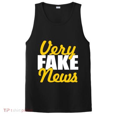 Very Fake News Black & Gold Script PosiCharge Competitor Tank