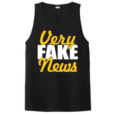 Very Fake News Black & Gold Script PosiCharge Competitor Tank