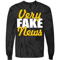 Very Fake News Black & Gold Script Tie-Dye Long Sleeve Shirt