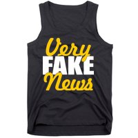 Very Fake News Black & Gold Script Tank Top