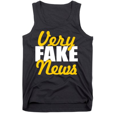 Very Fake News Black & Gold Script Tank Top