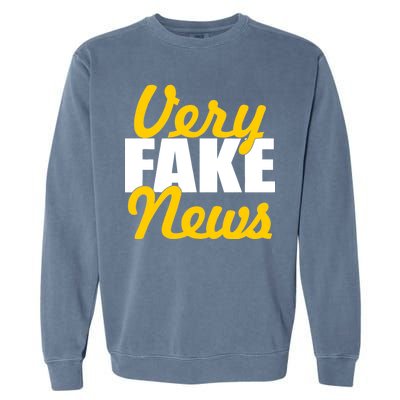 Very Fake News Black & Gold Script Garment-Dyed Sweatshirt