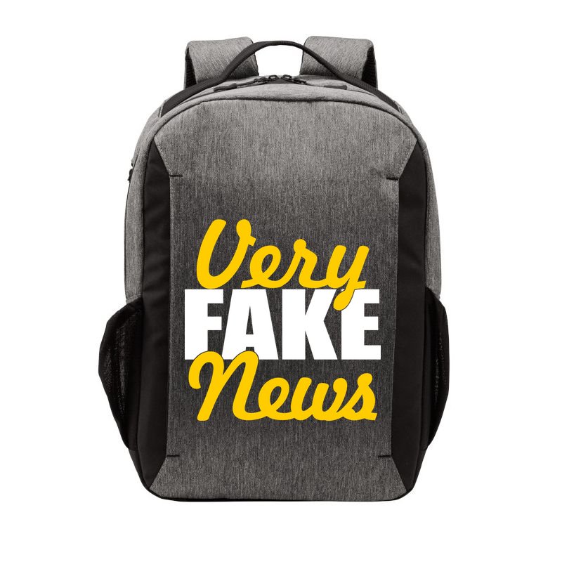 Very Fake News Black & Gold Script Vector Backpack