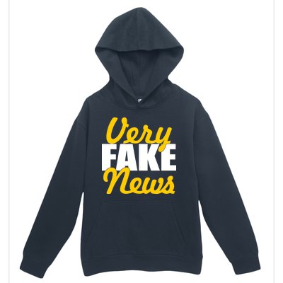 Very Fake News Black & Gold Script Urban Pullover Hoodie