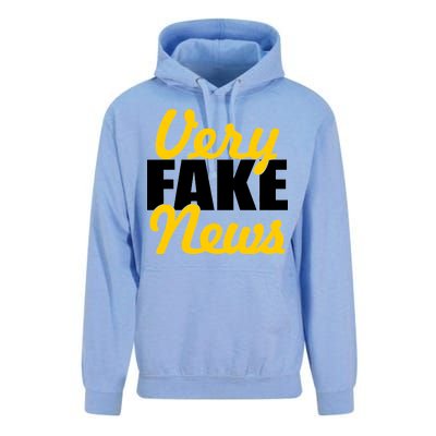 Very Fake News Black & Gold Script Unisex Surf Hoodie