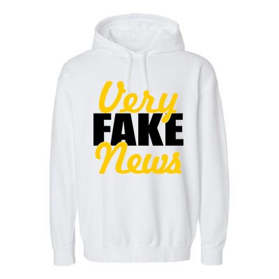 Very Fake News Black & Gold Script Garment-Dyed Fleece Hoodie